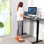 farexon Electric Standing Desk Adjustable Height, 55 x 24 Inch Stand up Desk with Large Mouse Pad, Rolling Wheels & Foot Pad,27''-46'' Lifting Range Home Office Computer Desk(Black)