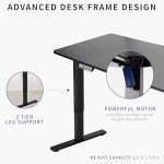 VIVO Electric 60 x 30 inch Standing Desk Workstation, Memory Controller Height Adjustment, 1B Series, Black Top Black Frame, DESK-KIT-1B6B-30