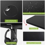 farexon Electric Standing Desk Adjustable Height, 55 x 24 Inch Stand up Desk with Large Mouse Pad, Rolling Wheels & Foot Pad,27''-46'' Lifting Range Home Office Computer Desk(Black)