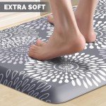LuxStep Kitchen Mat Waterproof Kitchen Rugs for Floor Cushioned Anti-Fatigue Mat Non-Slip Standing Desk Mat Comfort Floor Mats for House Sink Office 17.3" x 28" Grey