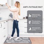 LuxStep Kitchen Mat Waterproof Kitchen Rugs for Floor Cushioned Anti-Fatigue Mat Non-Slip Standing Desk Mat Comfort Floor Mats for House Sink Office 17.3" x 28" Grey