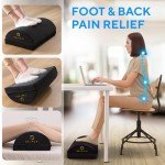 Premium Under Desk Footrest - Ergonomic Foot Rest for Work, Home & Office Use - Adjustable Height Memory Foam Foot Stool for Gaming Chair - Comfortable & Perfect for Back Pain Relief and Leg Support