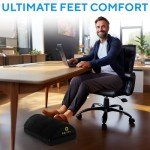 Premium Under Desk Footrest - Ergonomic Foot Rest for Work, Home & Office Use - Adjustable Height Memory Foam Foot Stool for Gaming Chair - Comfortable & Perfect for Back Pain Relief and Leg Support