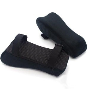 AAAini Ultimate Comfort Fleece Arm Pads - Relieve Sore Arms for Office, Gaming, and Study - Black Soft Cushion for Office Chair Armrests - Black