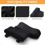 AAAini Ultimate Comfort Fleece Arm Pads - Relieve Sore Arms for Office, Gaming, and Study - Black Soft Cushion for Office Chair Armrests - Black