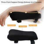 AAAini Ultimate Comfort Fleece Arm Pads - Relieve Sore Arms for Office, Gaming, and Study - Black Soft Cushion for Office Chair Armrests - Black
