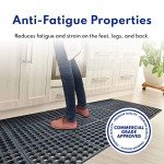 New Star Foodservice 54521 Commercial Grade Grease Resistant Anti-Fatigue Rubber Floor Mat, 36" x 60", Red