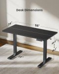 Marsail Electric Standing Desk, 55x24 Inch Adjustable Height Sit Stand up Desk for Home Office Furniture Computer Desk with 3 Memory Presets, Headphone Hook