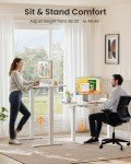 ErGear Standing Desk with Drawer, 44 x 24 inch Electric Height Adjustable Desk with 4 Preset Heights & 2 Storage Hooks, Sit Stand Desk Computer Desk with Drawer for Home & Office, White EGESD79W