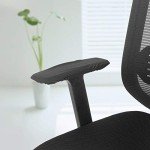 1 Pair Knitted Elastic Fabric Chair Armrest Covers Office Wheelchair Arm Rest Pad Elbows Forearms Pressure Relief slipcover (Black)