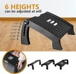 Foot Rest, Adjustable Height Foot Rest for Under Desk at Work, Ergonomic Foot Stool Under Desk for office, Under Desk Footrest with Large Roller Massage, Comfortable Desk Foot Rest for Pressure Relief