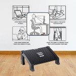 Foot Rest, Adjustable Height Foot Rest for Under Desk at Work, Ergonomic Foot Stool Under Desk for office, Under Desk Footrest with Large Roller Massage, Comfortable Desk Foot Rest for Pressure Relief