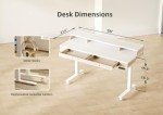 Claiks Standing Desk with Drawers, Electric Adjustable Standing Desk Adjustable Height, Sit Stand Up Desk with Storage Shelves & Wheels, 55 Inch White