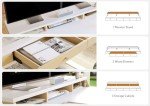 Claiks Standing Desk with Drawers, Electric Adjustable Standing Desk Adjustable Height, Sit Stand Up Desk with Storage Shelves & Wheels, 55 Inch White