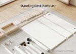 Claiks Standing Desk with Drawers, Electric Adjustable Standing Desk Adjustable Height, Sit Stand Up Desk with Storage Shelves & Wheels, 55 Inch White