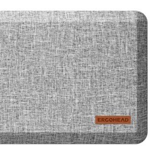 Ergohead Ergonomic Anti-Fatigue Kitchen Mat | 7/8" Thick, Non-Slip, Waterproof | 17.3" x 39" Light Gray