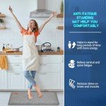 Ergohead Ergonomic Anti-Fatigue Kitchen Mat | 7/8" Thick, Non-Slip, Waterproof | 17.3" x 39" Light Gray