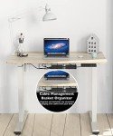 SHW Memory Preset Electric Height Adjustable Standing Desk, 40 x 24 Inches, Maple