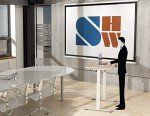 SHW Memory Preset Electric Height Adjustable Standing Desk, 40 x 24 Inches, Maple