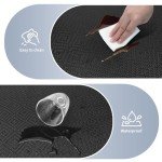 Mattitude Kitchen Mat 2PCS Kitchen Rugs Cushioned Anti-Fatigue Rug Waterproof Standing Desk Mat Kitchen Mats for Floor Kitchen Rug Set for Kitchen, Sink, Office 17.3"×30"+17.3"×47" Black