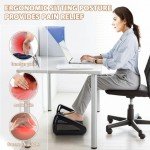 CasaZenith Adjustable Ergonomic Foot Rest | 6-Height Under Desk Footrest with Massage Roller