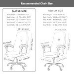 Melaluxe Universal Stretch Office Chair Cover (Large) - Black Desk Chair Slipcover with Armrest Covers