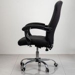 Melaluxe Universal Stretch Office Chair Cover (Large) - Black Desk Chair Slipcover with Armrest Covers