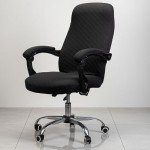 Melaluxe Universal Stretch Office Chair Cover (Large) - Black Desk Chair Slipcover with Armrest Covers