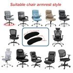 BAIDATONG Office Chair Armrest Covers,Chair Armrest Cover Universal Fit for Office Chair,Desk Chair, Gaming Chair (Black, 2Pcs/Set (10-13) x (2-4) x 1.9 inches)