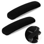 TIESOME Office Chair Arm Armrest Covers, 2Pcs Stretchable Polyester Office Chair Protector Covers Relieves Elbow Discomfort (Length-40cm) (Black)