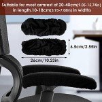 TIESOME Office Chair Arm Armrest Covers, 2Pcs Stretchable Polyester Office Chair Protector Covers Relieves Elbow Discomfort (Length-40cm) (Black)