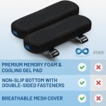   Memory Foam Office Chair Armrest Pads | Soft Elbow & Forearm Support for Desk & Gaming Chairs