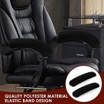 TIESOME Office Chair Arm Armrest Covers, 2Pcs Stretchable Polyester Office Chair Protector Covers Relieves Elbow Discomfort (Length-40cm) (Black)