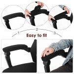 TIESOME Office Chair Arm Armrest Covers, 2Pcs Stretchable Polyester Office Chair Protector Covers Relieves Elbow Discomfort (Length-40cm) (Black)