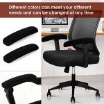 TIESOME Office Chair Arm Armrest Covers, 2Pcs Stretchable Polyester Office Chair Protector Covers Relieves Elbow Discomfort (Length-40cm) (Black)