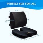 Comfortable Memory Foam Seat Cushion & Lumbar Pillow