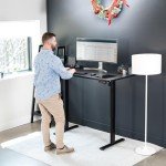 VIVO Electric 60 x 30 inch Standing Desk Workstation, Memory Controller Height Adjustment, 1B Series, Black Top Black Frame, DESK-KIT-1B6B-30