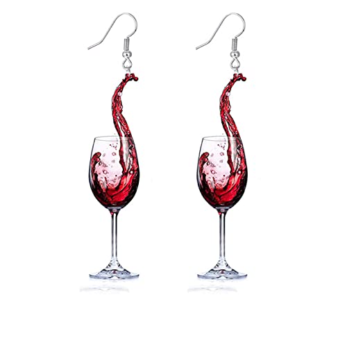Cute Beer and Wine Glass Acrylic Earrings