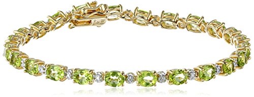 18k Gold Plated Peridot & Diamond Tennis Bracelet