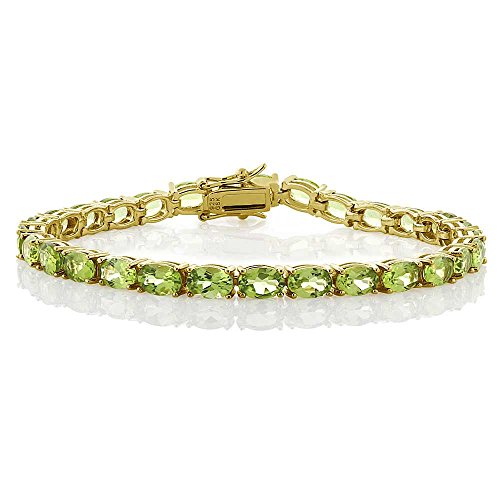 Elegant Green Peridot Tennis Bracelet in Sterling Silver