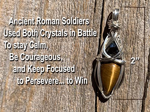 Tiger Eye & Black Onyx Pendant Necklace