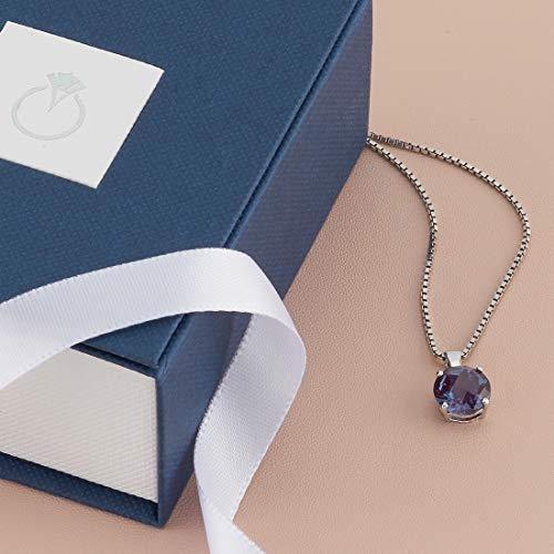 Alexandrite Pendant 14K White Gold for Women