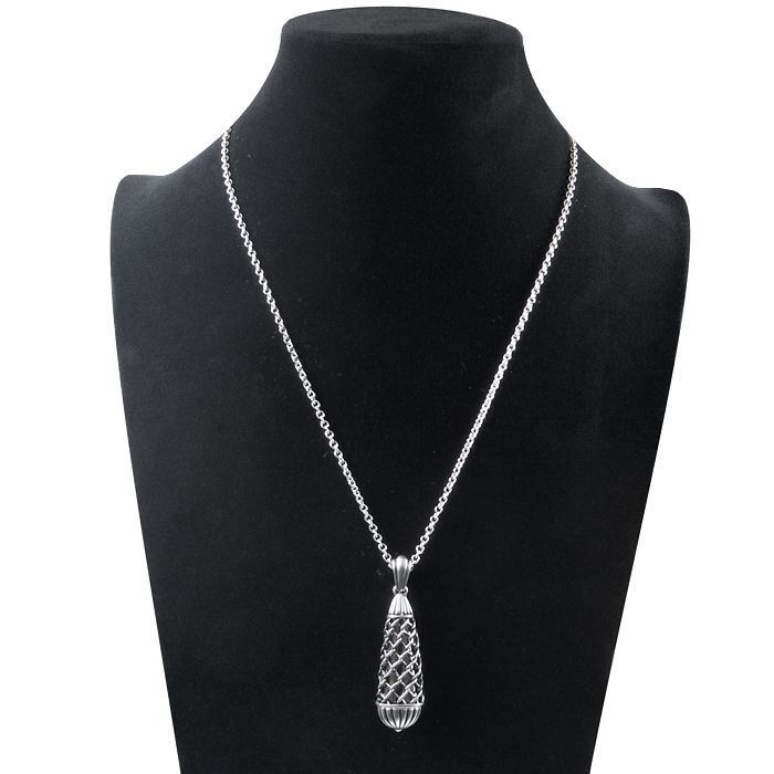 Controse Black Hematite Teardrop Pendant Necklace