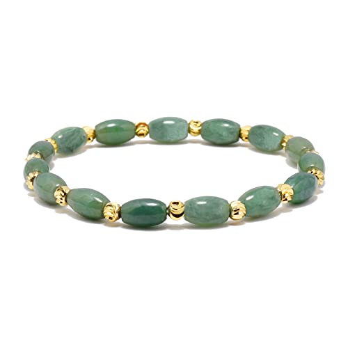 Emerald Green Jade Beaded Bracelet for Women