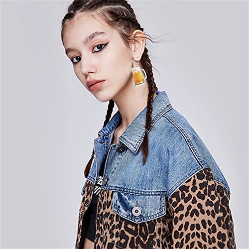 Funny 3D Beer Mug Dangle Earrings for Women