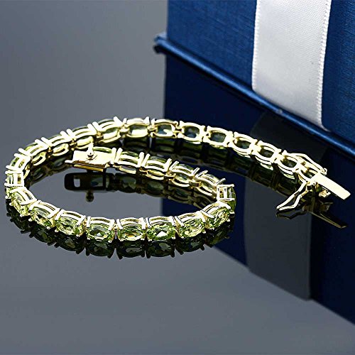 Elegant Green Peridot Tennis Bracelet in Sterling Silver