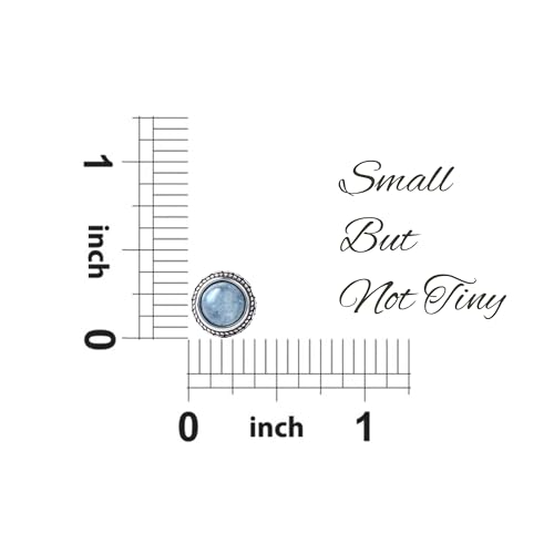 Dainty Blue Aquamarine Sterling Silver Stud Earrings