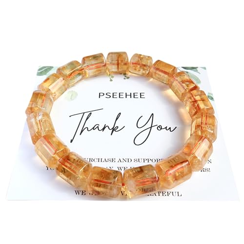 Handmade Citrine Crystal Stretch Bracelet for Healing