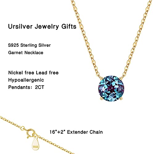 S925 Sterling Silver Alexandrite Heart Necklace