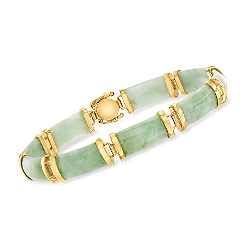 Jade Good Fortune Bracelet in Gold Over Silver